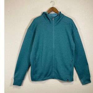 Brooks Women XL Teal Notch Thermal Full-Zip Grid Fleece Hoodie 14330